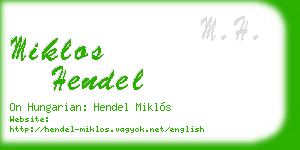 miklos hendel business card